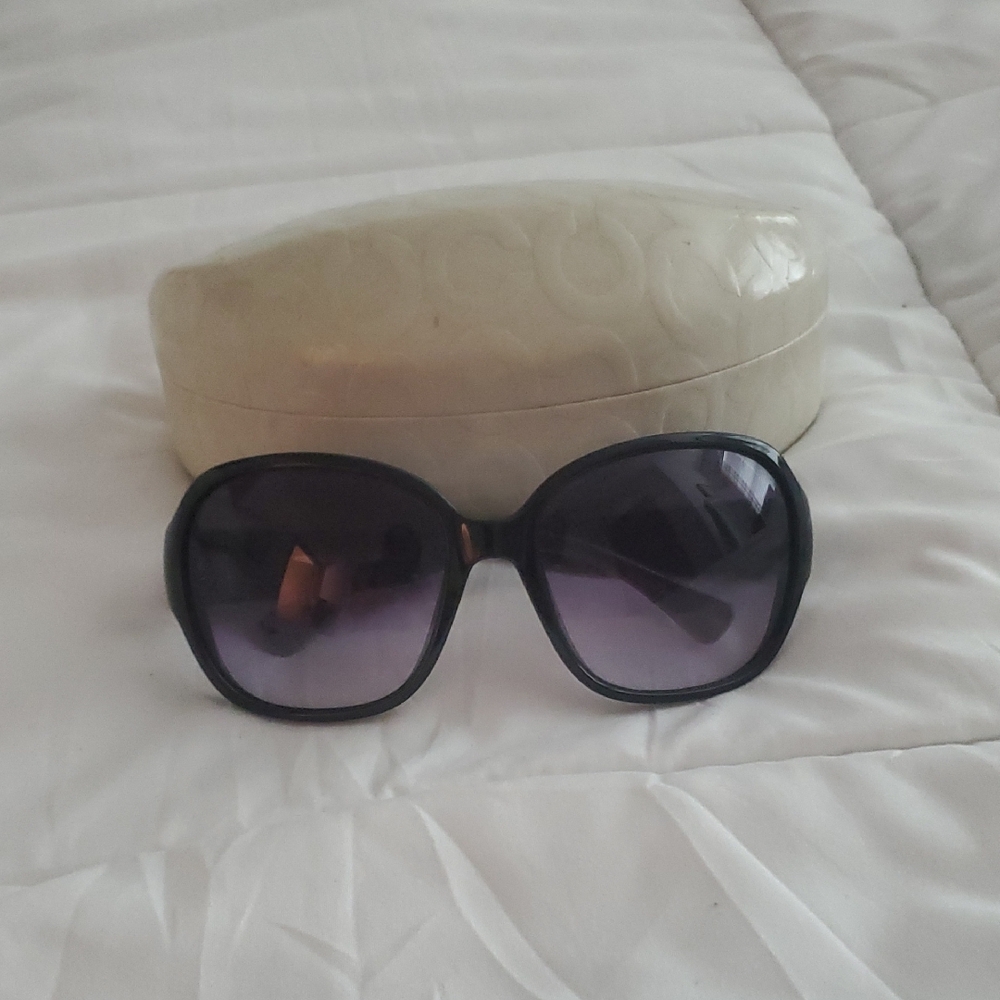 Coach  Gray Sunglasses with  Black Tint Lenses
